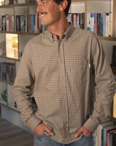 Elsk - Light Flannel Men's Skjorte - Clay/Horizon Blue Check